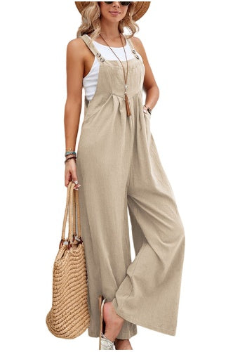 Women's Solid Color Casual Jumpsuit