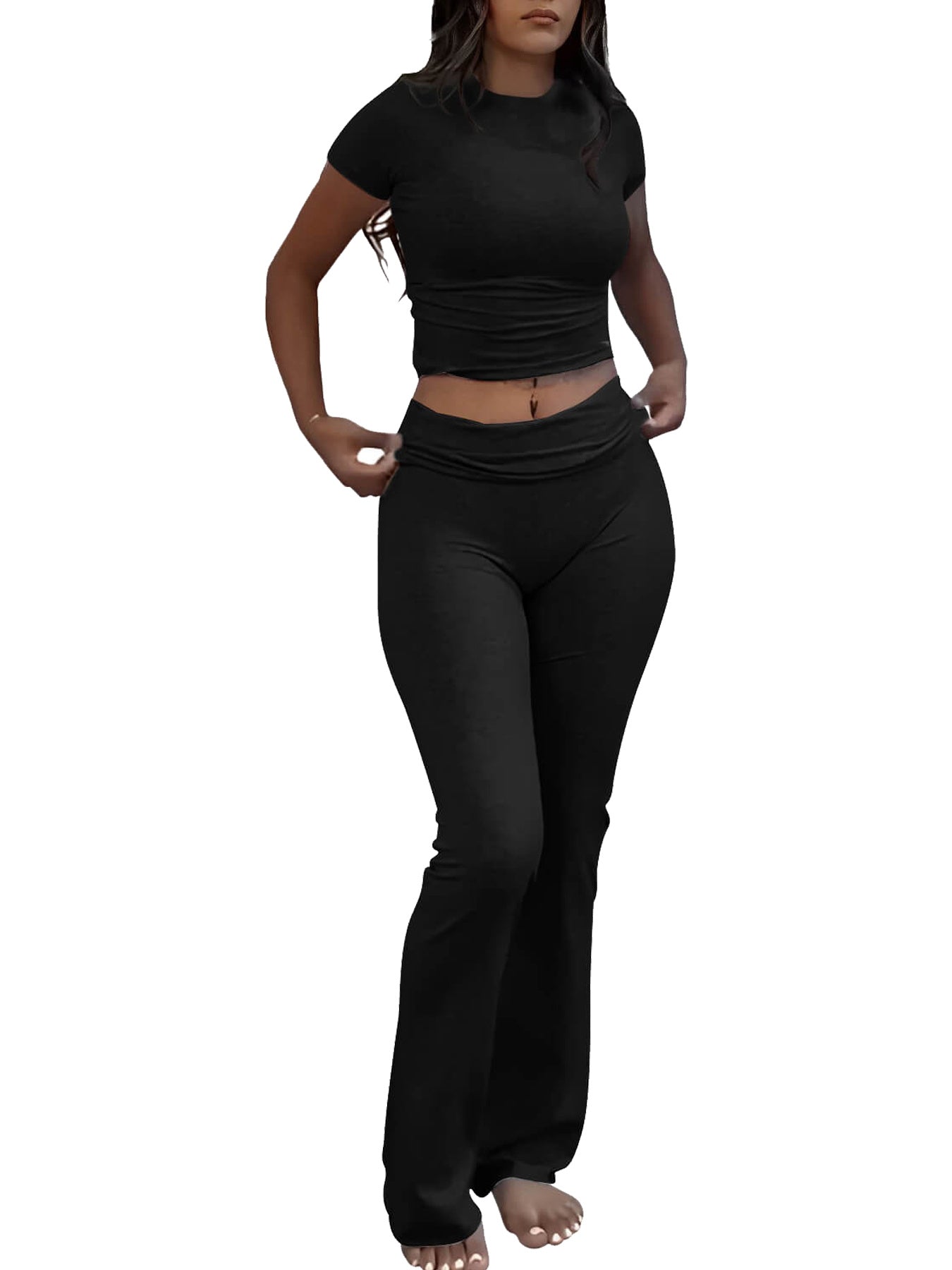 Casual Two-piece Flared Pants Set