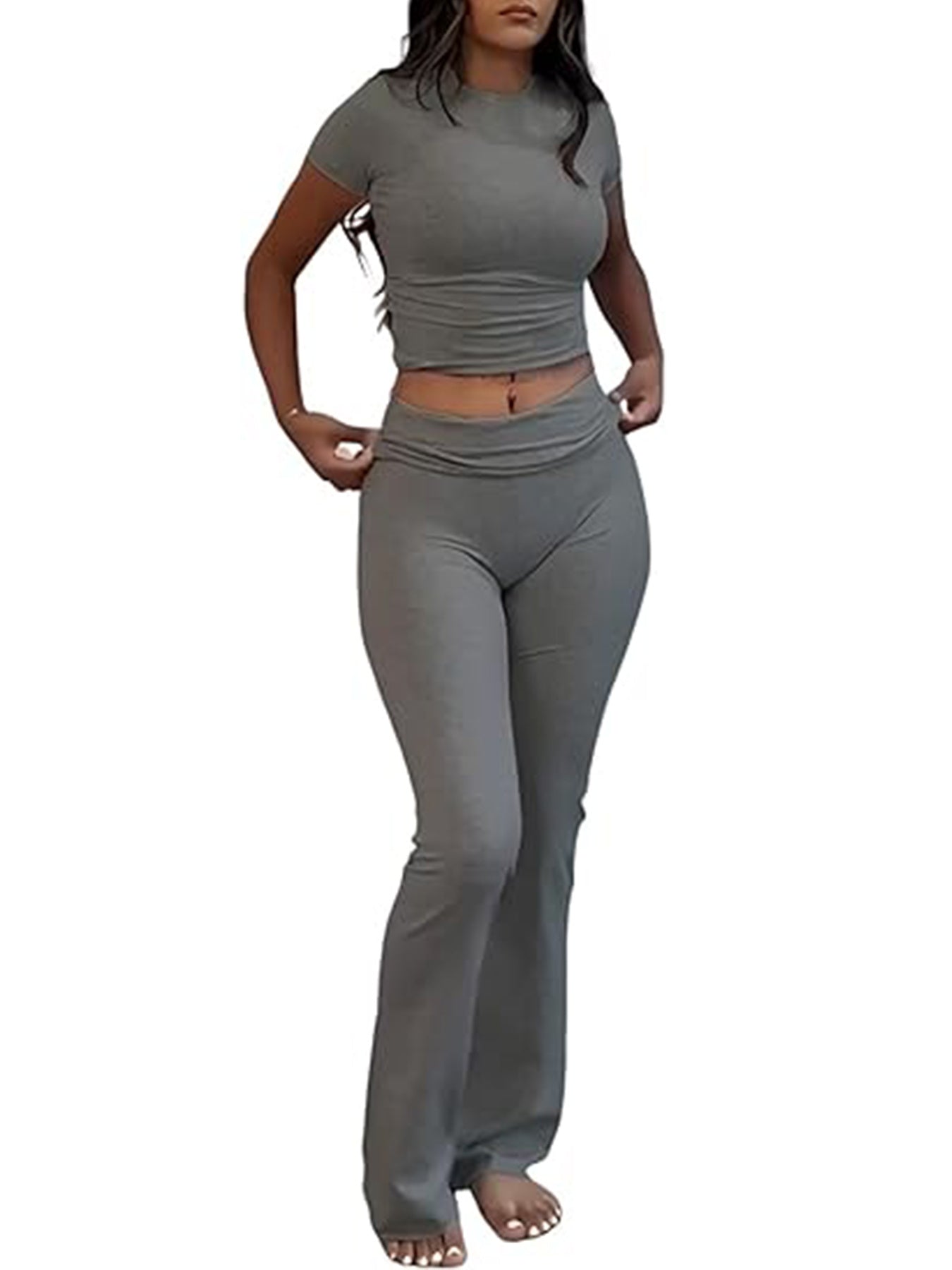 Casual Two-piece Flared Pants Set