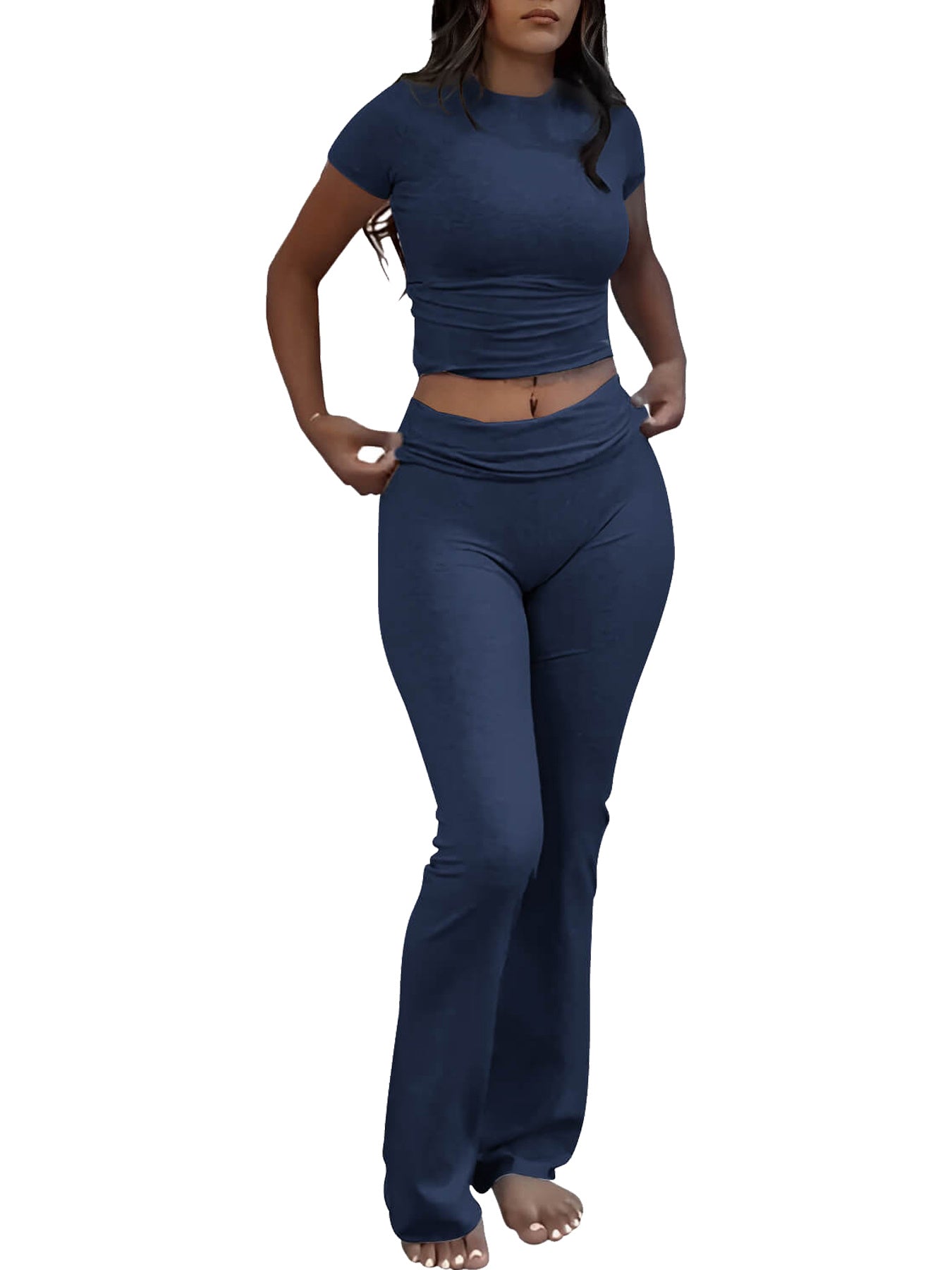 Casual Two-piece Flared Pants Set