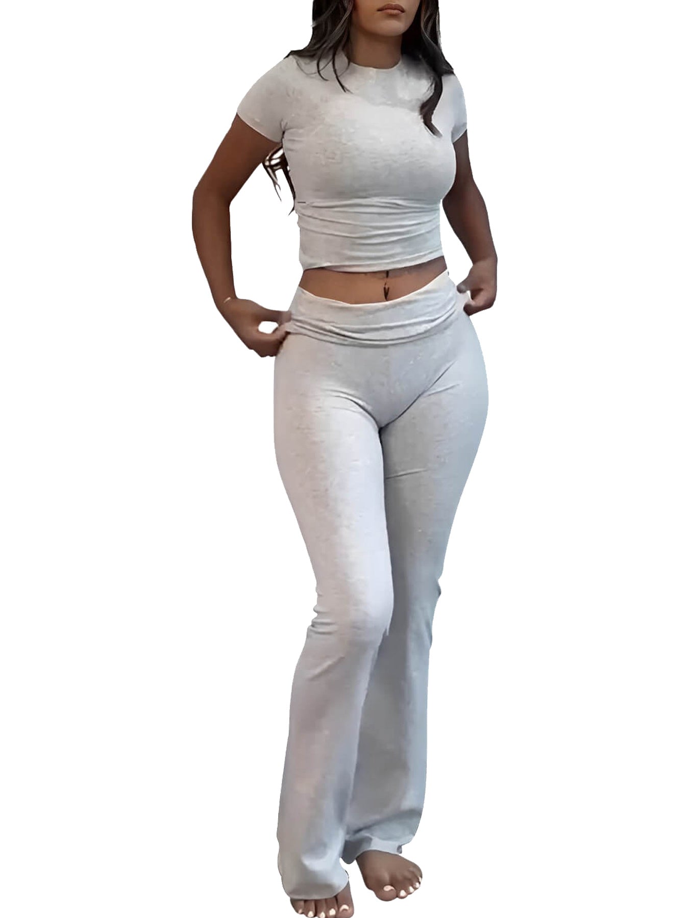 Casual Two-piece Flared Pants Set