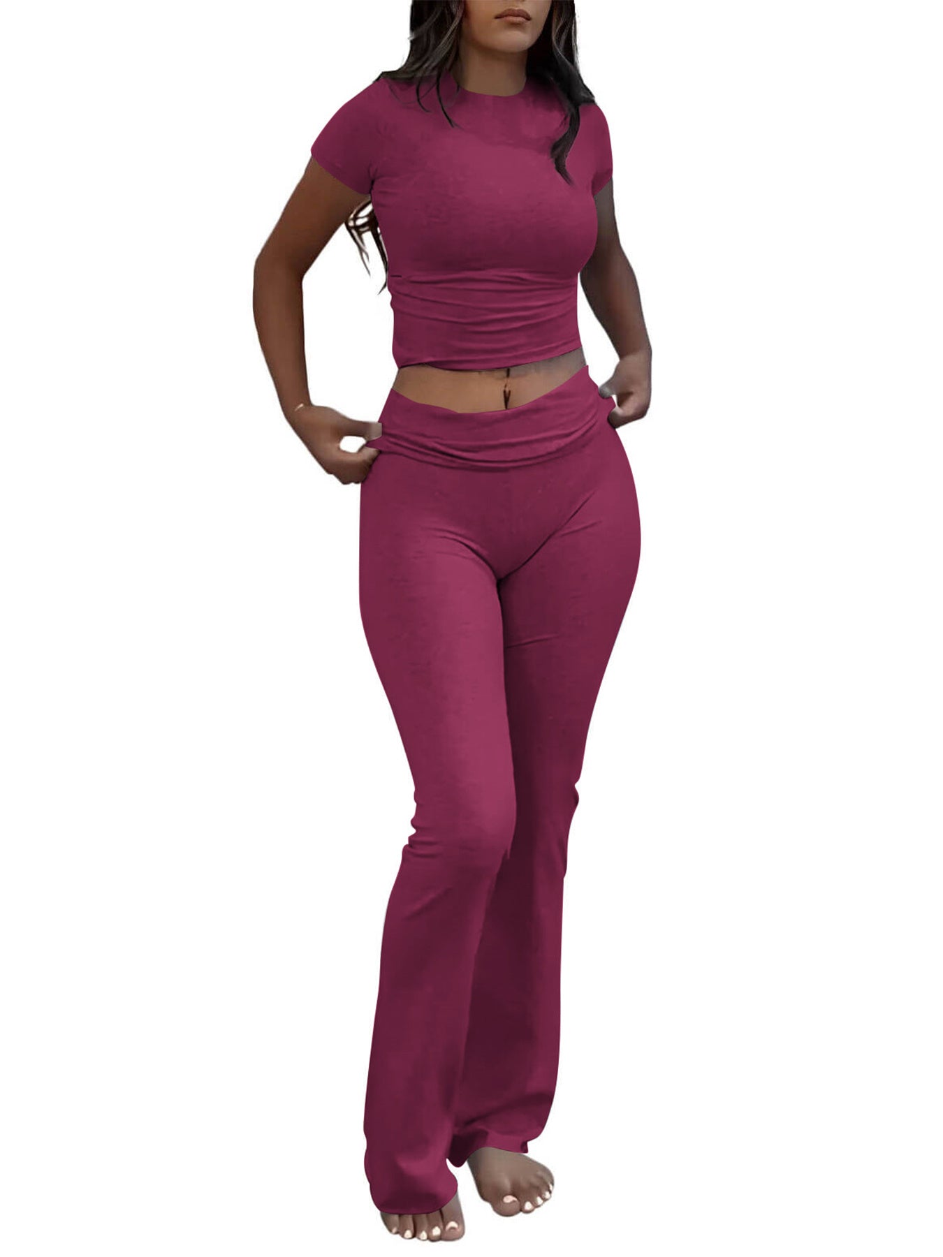 Casual Two-piece Flared Pants Set