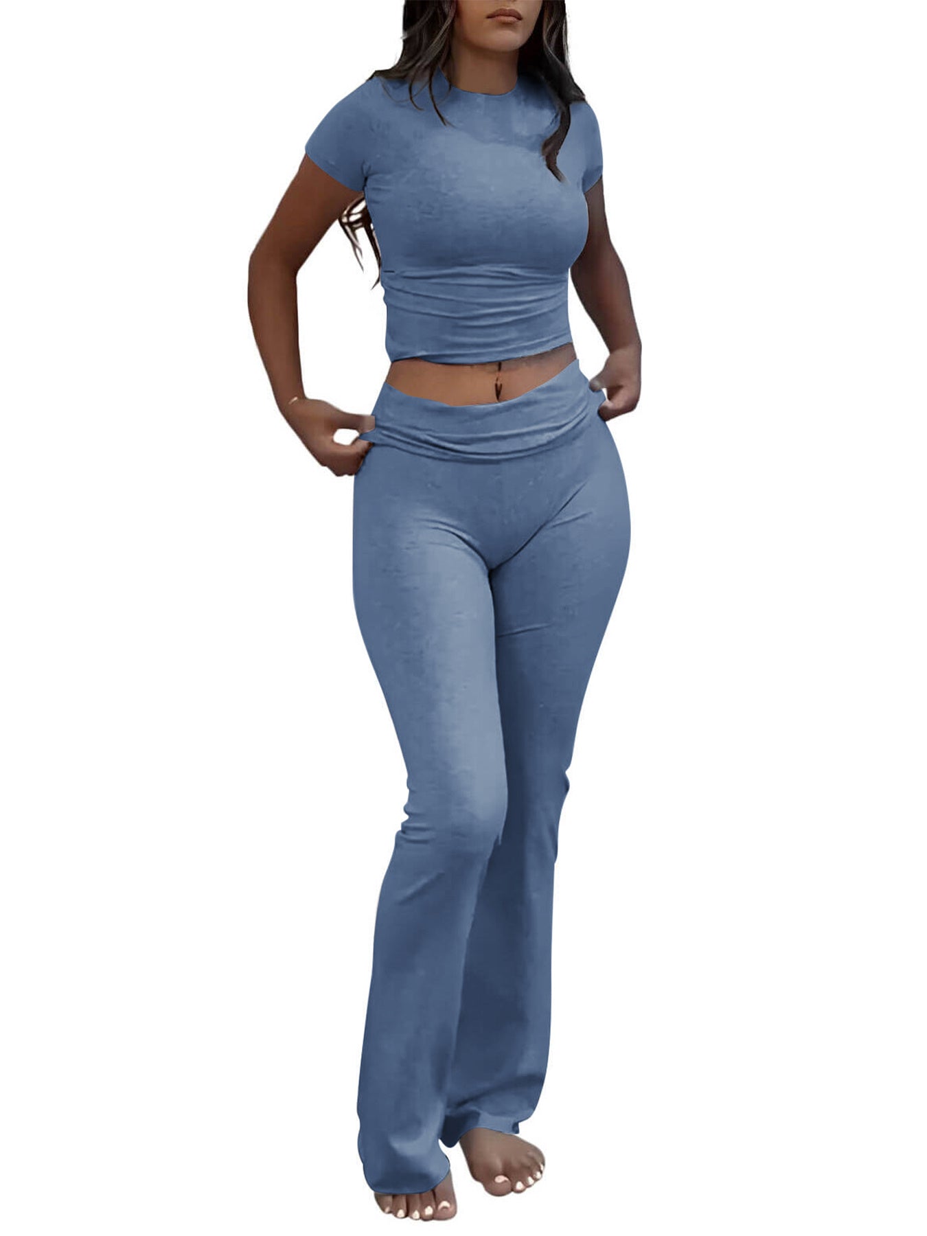 Casual Two-piece Flared Pants Set
